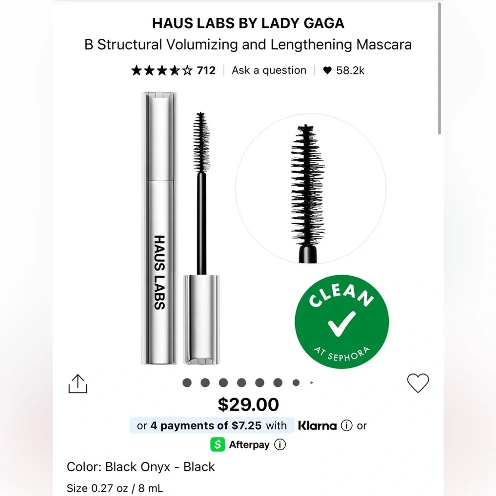 Haus Labs B Structural Volumizing & Lengthening Black Mascara (New No Box)
